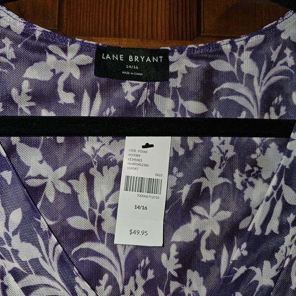 Lane Bryant Purple Floral Blouse - Picture 2 of 3